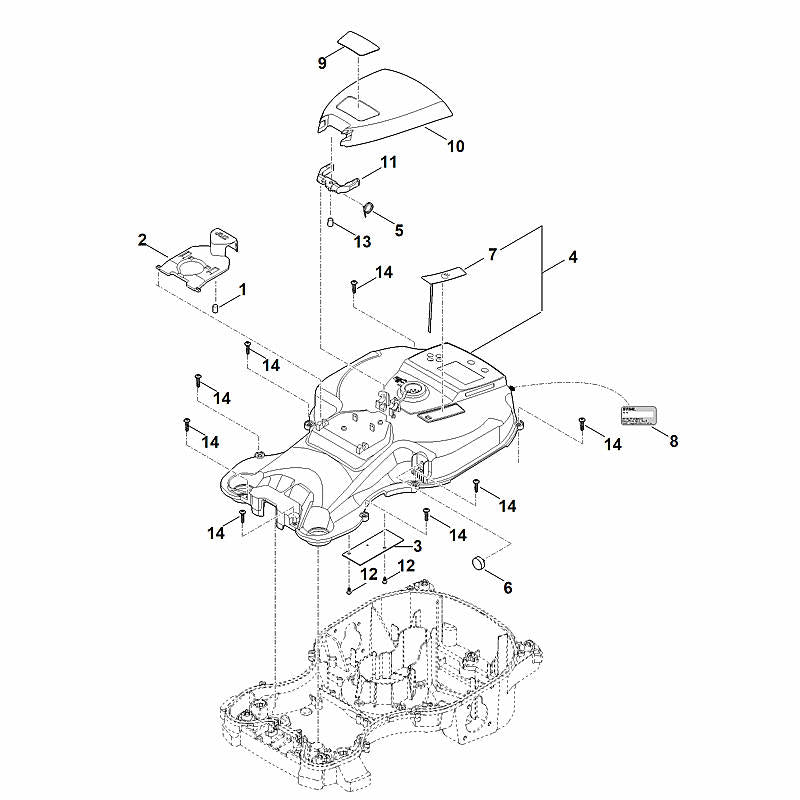 STIHL 6301-706-2401 Klappe (Bedienteilabdeckung) positie 10 technische tekening