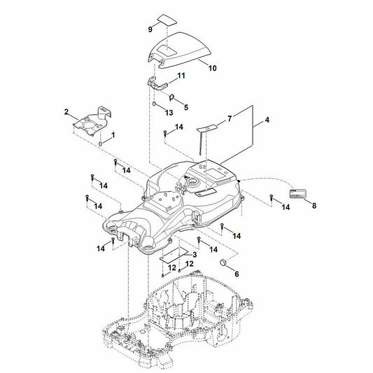 STIHL 6301-706-2401 Klappe (Bedienteilabdeckung) positie 10 technische tekening