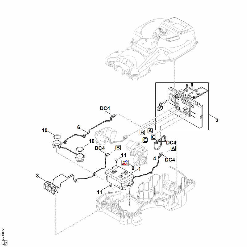 STIHL 6301-430-6850 Halter positie 3 technische tekening