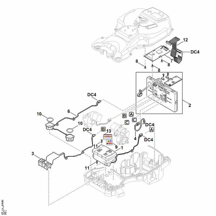 STIHL 9074-677-4095 Schraube IS-P5x10 positie 8 technische tekening