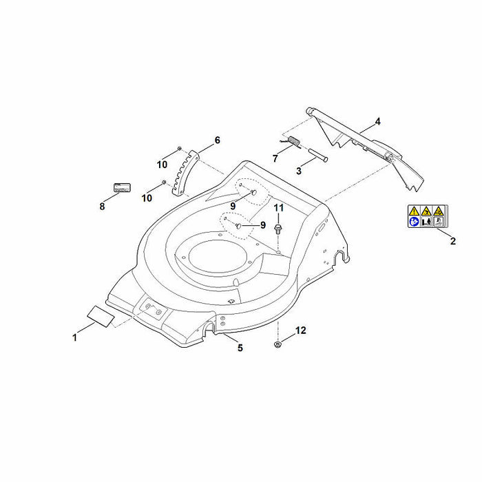 STIHL 6371-703-9500 Rastenblech positie 6 technische tekening