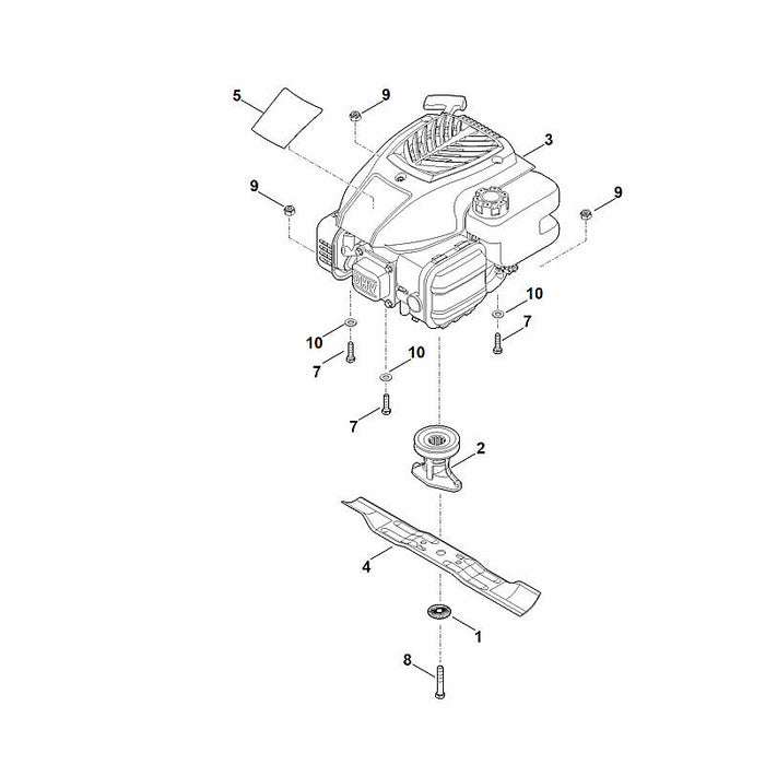STIHL 9008-319-1880 Sechskantschraube M8x35 positie 7 technische tekening