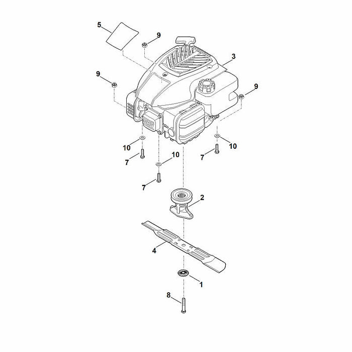 STIHL 6371-967-1501 Typenschild RM 253 positie 5 technische tekening
