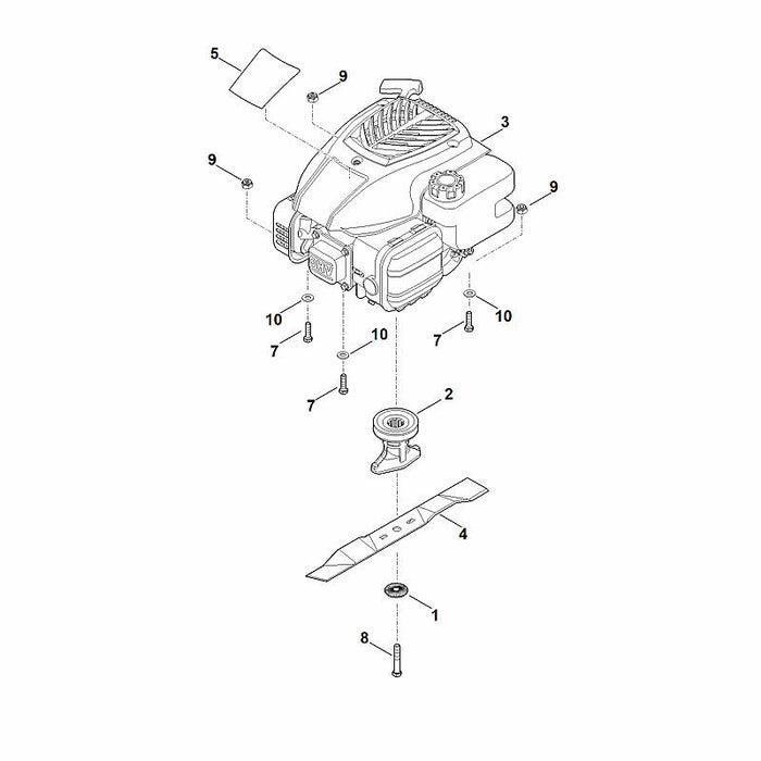 STIHL 6357-967-1501 Typenschild RM 2 R positie 5 technische tekening