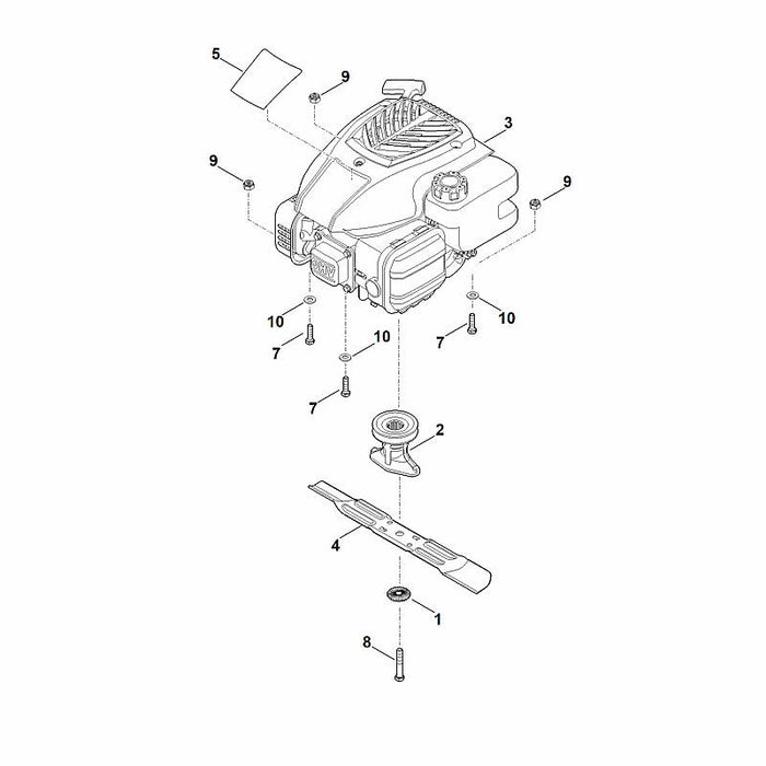 STIHL 6371-967-1511 Typenschild RM 253 T positie 5 technische tekening