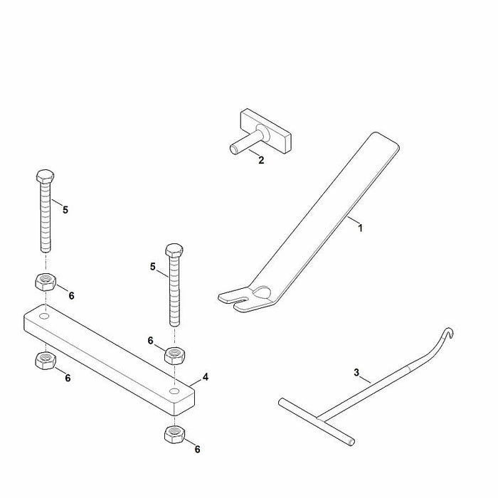 STIHL 9210-261-0725 Sechskantmutter 5/16" positie 6 technische tekening