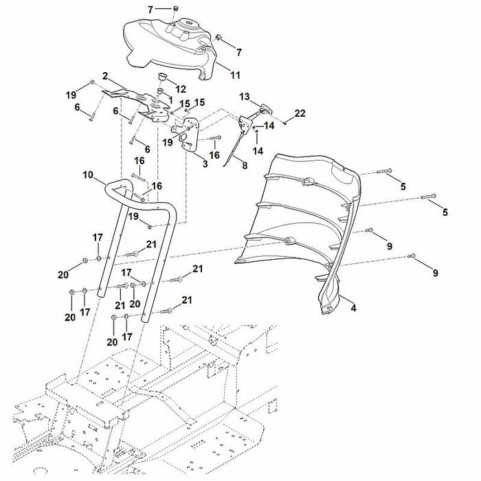 STIHL 9039-490-1380 Gewindeformschraube M6x35 positie 5 technische tekening