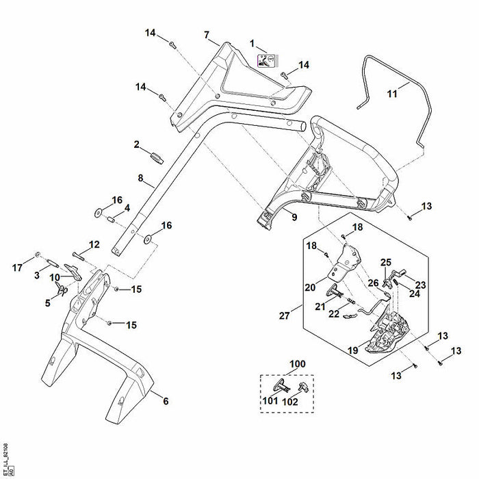 STIHL 6338-435-8705 Feder positie 22 technische tekening