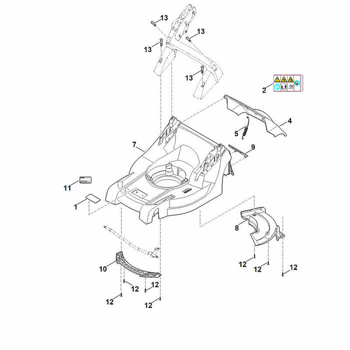 STIHL 6338-706-0701 Abdeckung positie 8 technische tekening