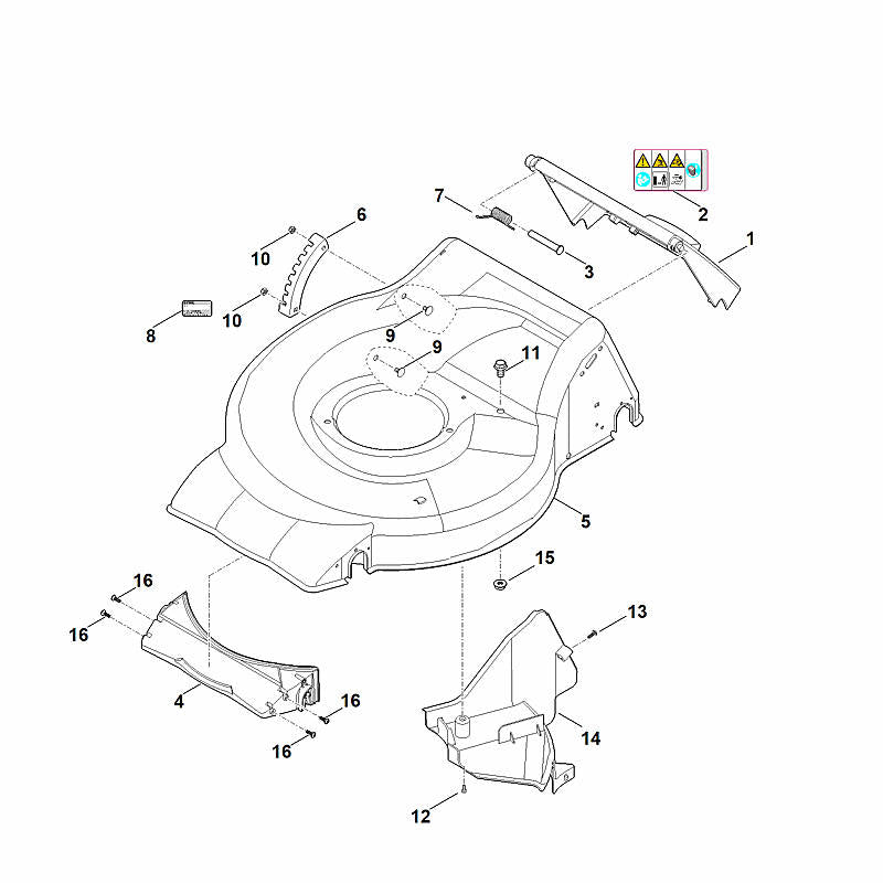 STIHL 6371-700-2700 Klappe positie 1 technische tekening