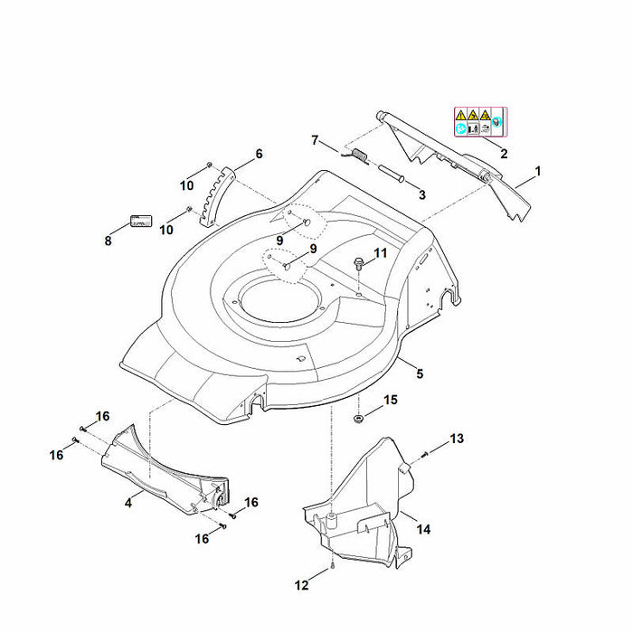 STIHL 6371-700-8508 Gehäuse positie 5 technische tekening