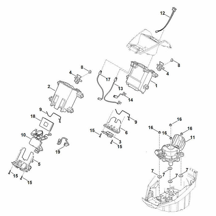 STIHL 6338-430-1412 Elektronik Modul positie 10 technische tekening