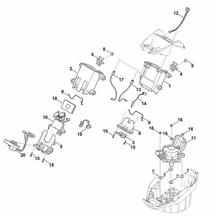 STIHL 6338-430-1411 Elektronik Modul positie 10 technische tekening