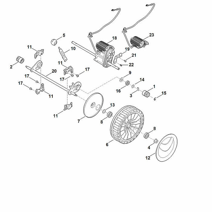 STIHL 6357-704-2700 Halter (Vario-Getriebe) positie 19 technische tekening