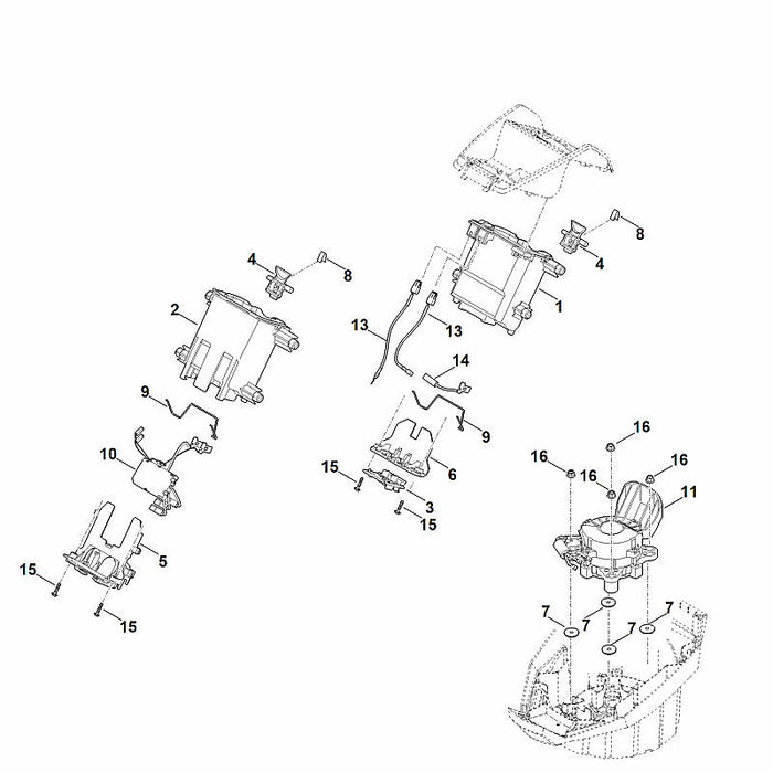 STIHL 6371-600-0200 Elektromotor (850W) positie 11 technische tekening