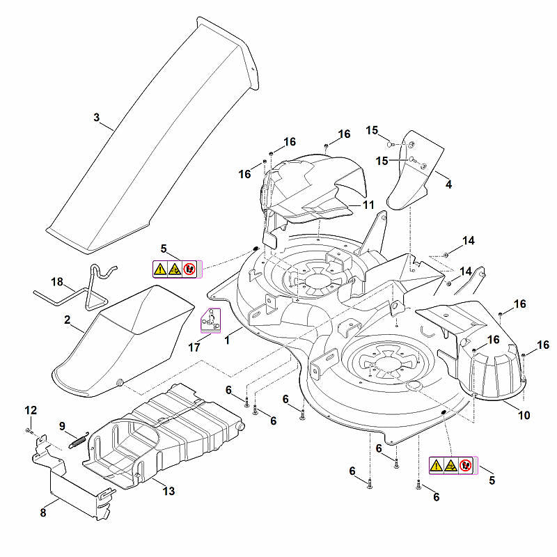 STIHL 6165-967-4416 Aufkleber positie 17 technische tekening