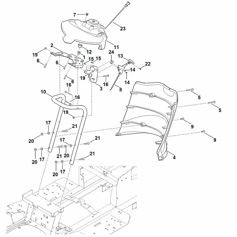 STIHL 6170-180-1100 Gaszug positie 8 technische tekening