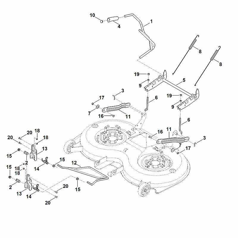 STIHL 6170-780-3721 Schwinge vorne positie 12 technische tekening