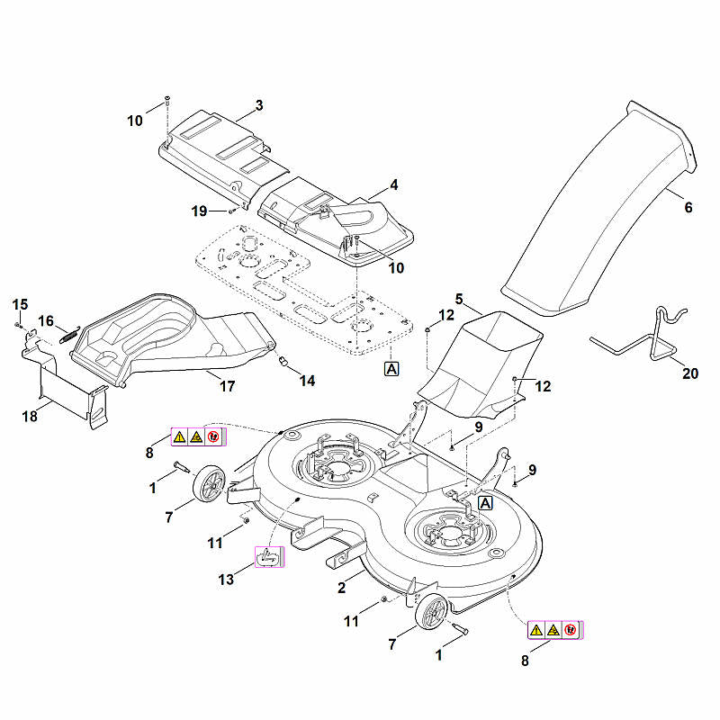 STIHL 6170-760-0983 Mähwerk kpl. positie -1 technische tekening