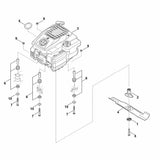 STIHL 6338-967-1502 Typenschild RM 443 positie 5 technische tekening