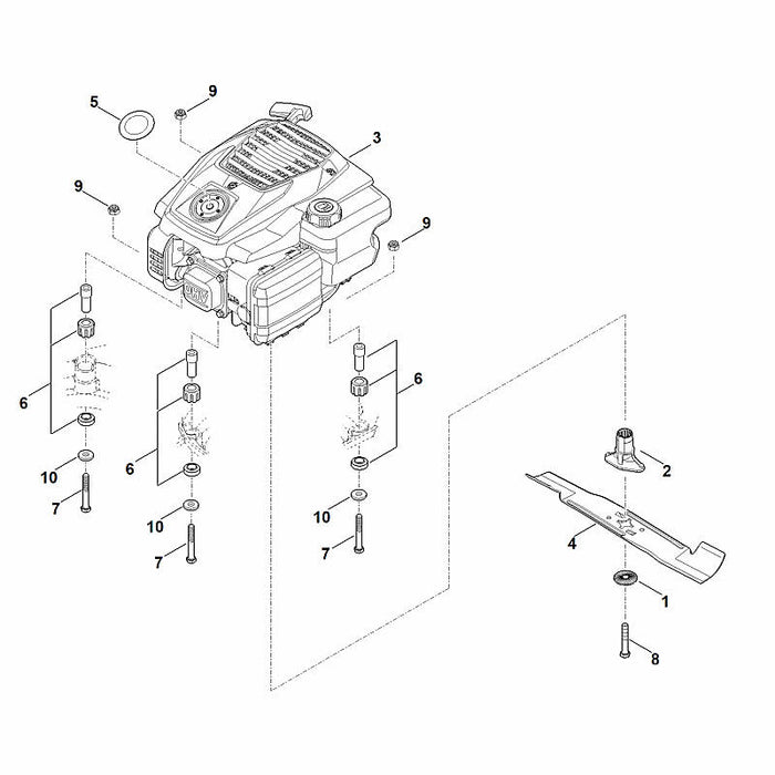 STIHL 6338-967-1502 Typenschild RM 443 positie 5 technische tekening
