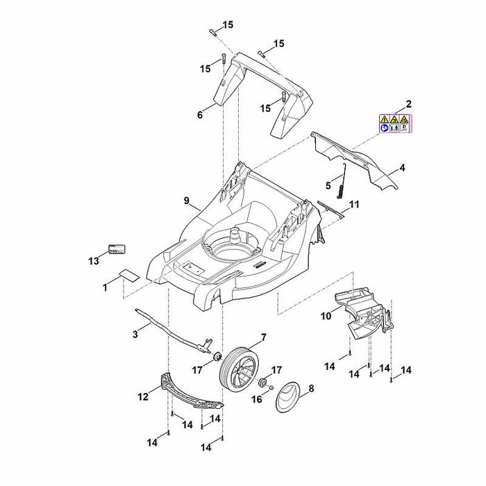 STIHL 6358-700-2700 Klappe kpl. positie 4 technische tekening