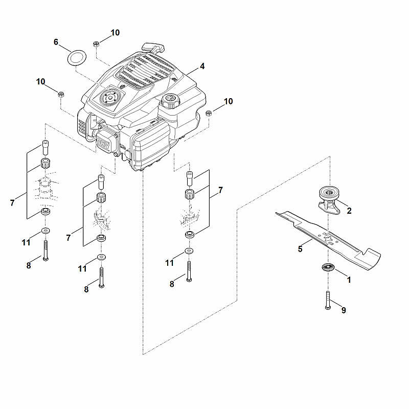 STIHL 6338-702-0100 Messer positie 5 technische tekening
