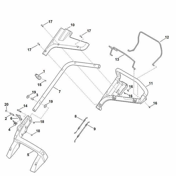 STIHL 6358-764-0215 Schalthebel positie 12 technische tekening