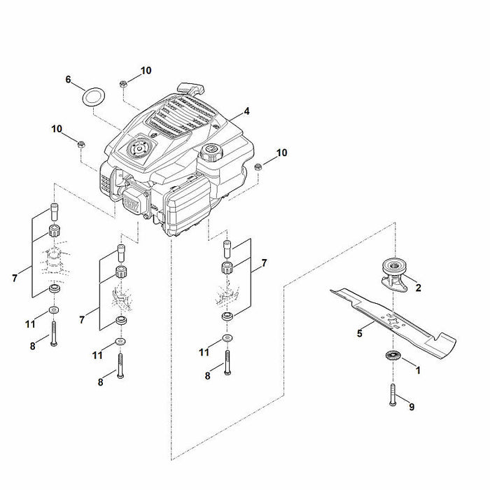 STIHL 6358-967-1504 Typenschild RM 448 TC positie 6 technische tekening
