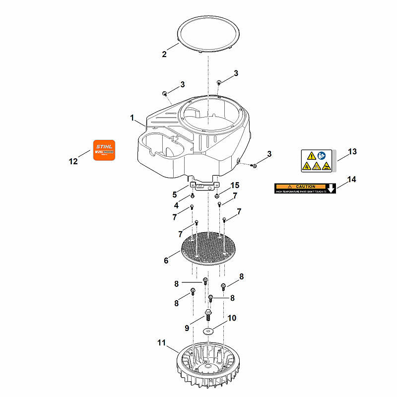 STIHL 0004-951-9710 Schraube positie 7 technische tekening