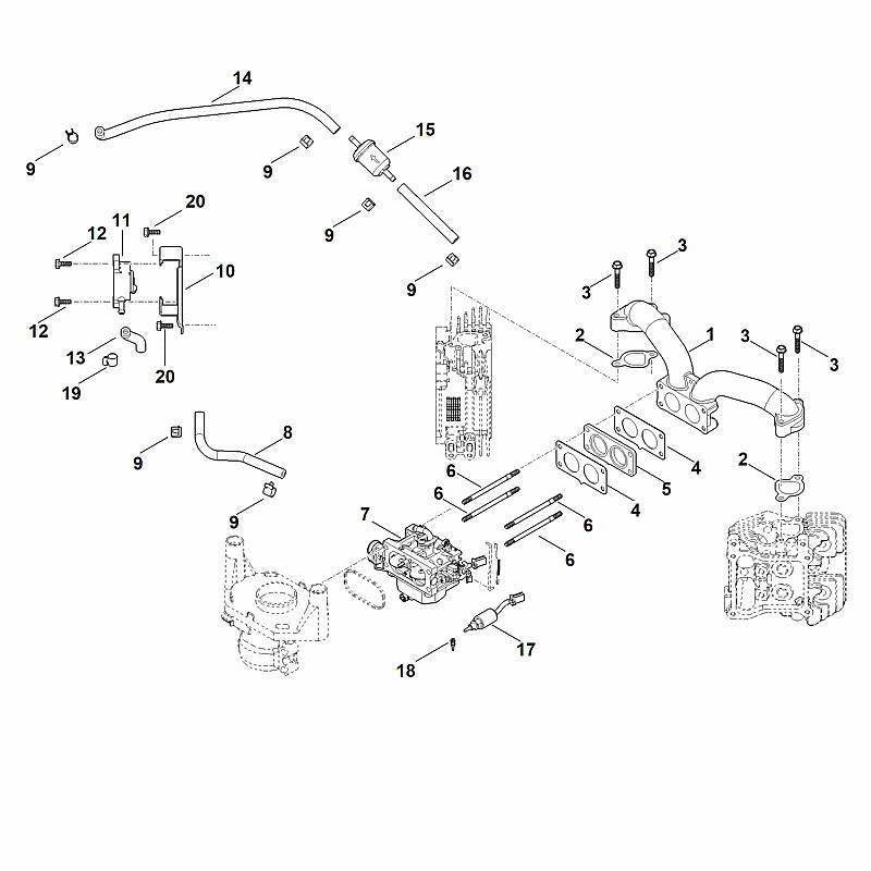 STIHL 0004-120-0613 Vergaser positie 7 technische tekening