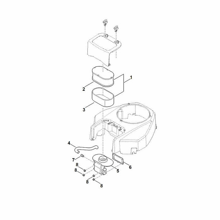STIHL 0004-140-4405 Luftfilter positie 1 technische tekening
