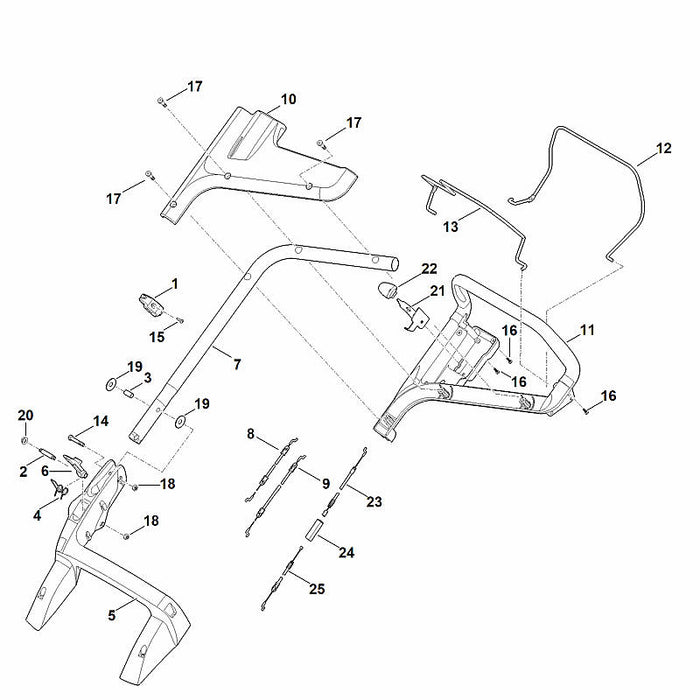 STIHL 6358-700-7540 Seilzug positie 9 technische tekening