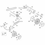 STIHL 6350-704-2101 Keilriemen positie 14 technische tekening