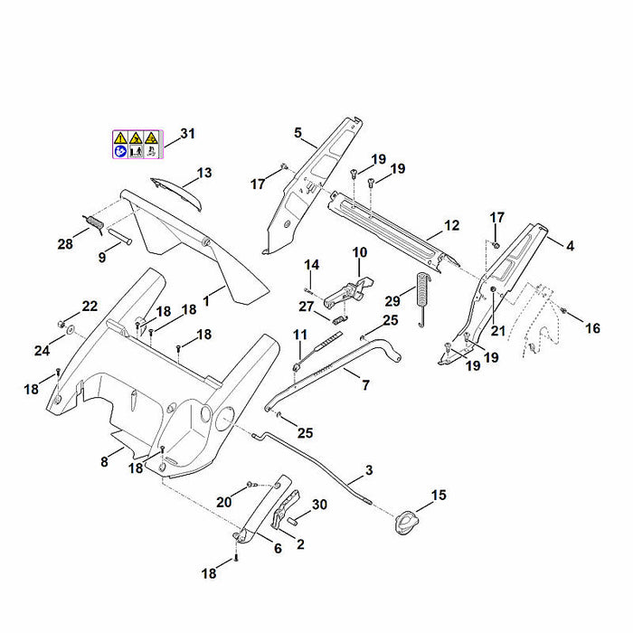 STIHL 6340-706-0731 Abdeckung positie 8 technische tekening