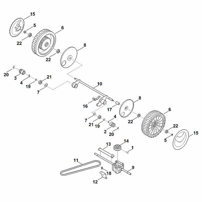 STIHL 6340-708-3700 Distanzrohr positie 17 technische tekening