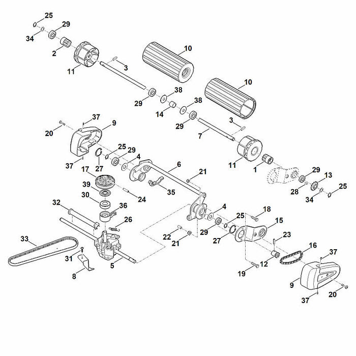 STIHL 9302-929-4500 Kappe positie 22 technische tekening