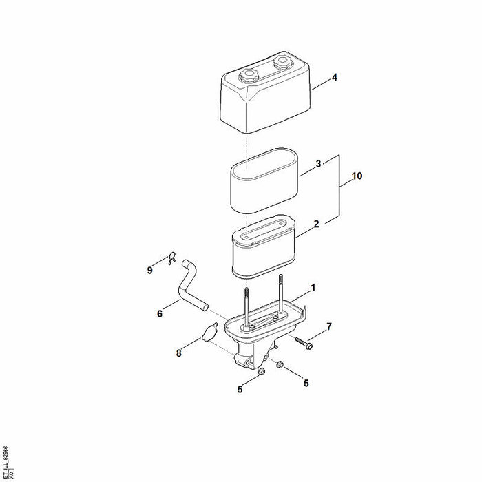 STIHL 0004-140-4411 Luftfilter positie 10 technische tekening