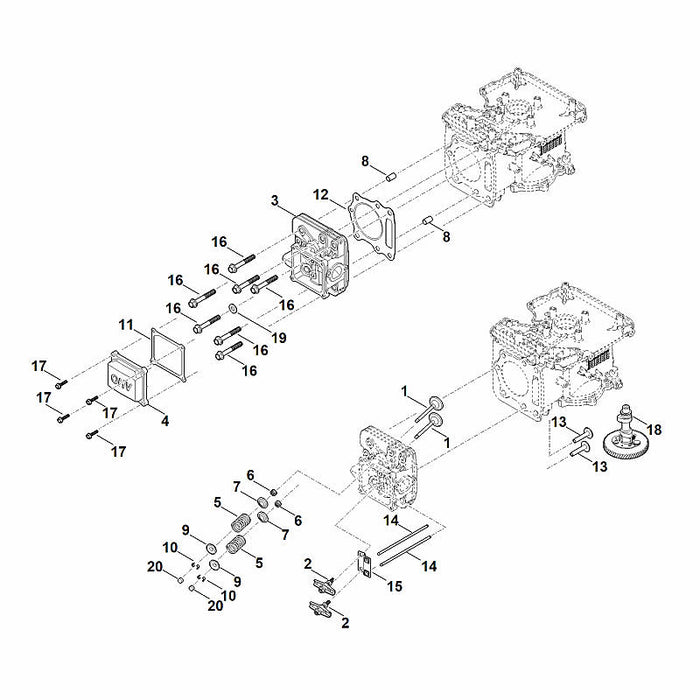 STIHL 0004-025-1600 Ventilfeder positie 5 technische tekening