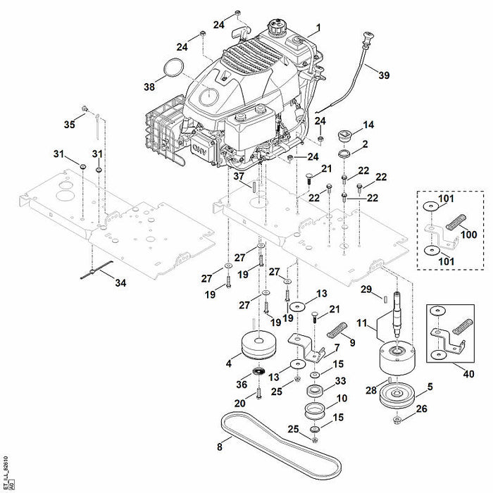 STIHL 9471-435-1620 Passfeder 1/4"x1/4"x2 1/2" positie 37 technische tekening