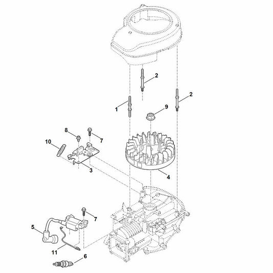 STIHL 0004-997-5502 Zugfeder positie 10 technische tekening