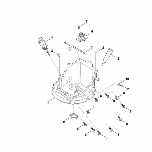 STIHL 0004-350-1701 Stutzen kpl. positie 5 technische tekening