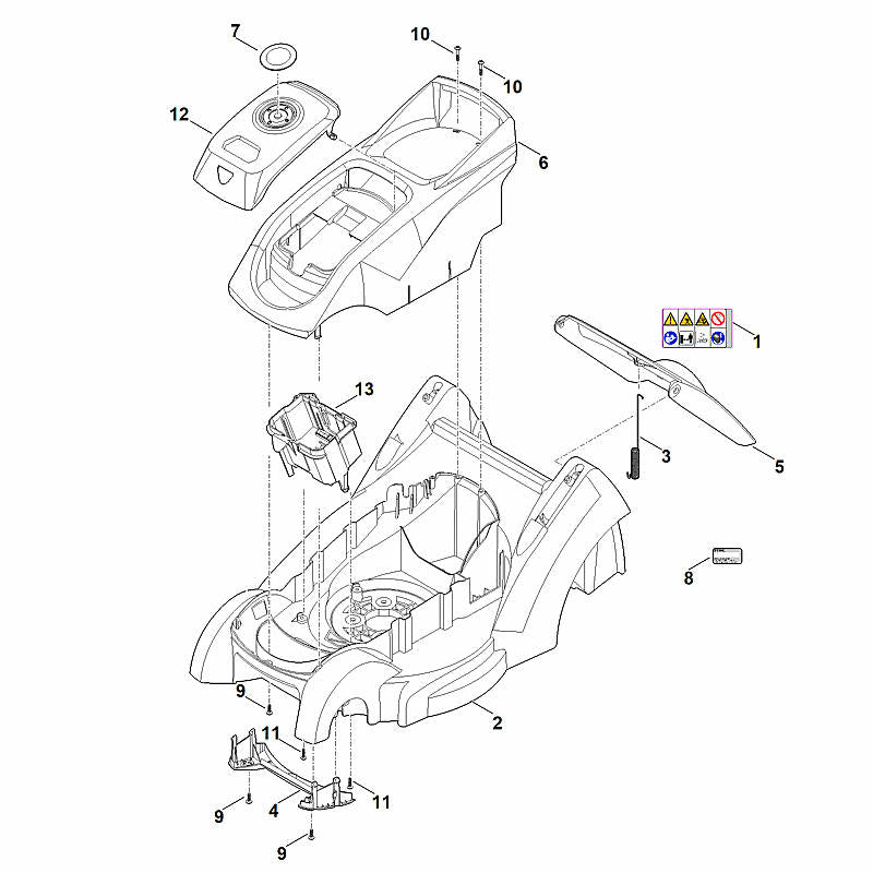 STIHL 0000-967-6746 Warnhinweis positie 1 technische tekening