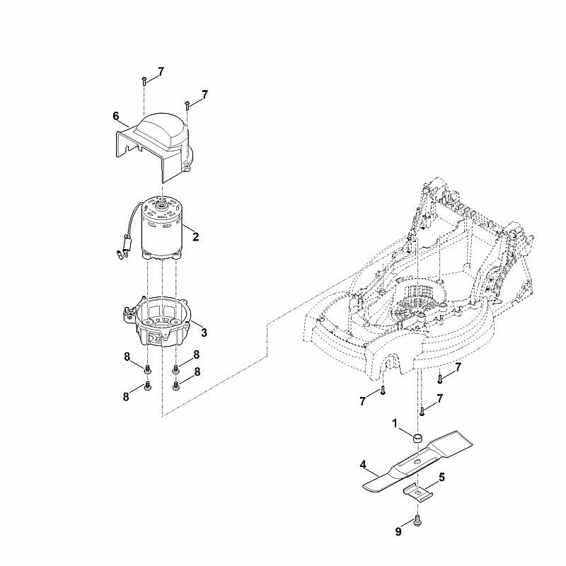 STIHL 6311-600-0211 Elektromotor positie 2 technische tekening