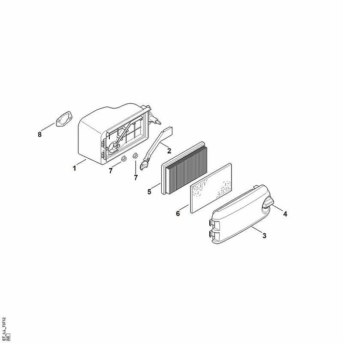 STIHL 0002-129-0900 Dichtung positie 8 technische tekening