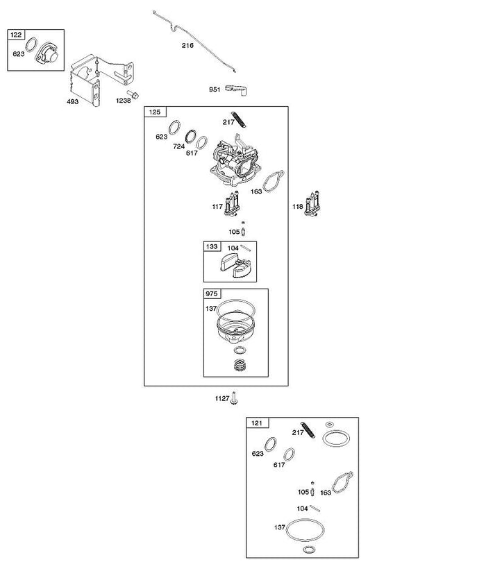 STIHL 0003-000-3389 594576 Vergaser positie 125 technische tekening