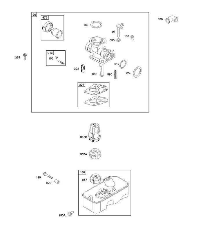 STIHL 0003-000-1317 694394 PRIMER-VERGASER positie 976 technische tekening