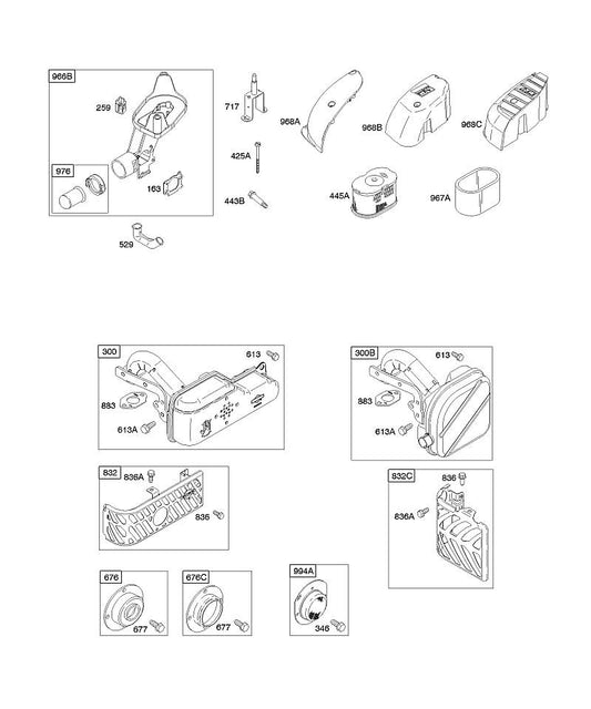 STIHL 0003-000-1499 697029 Luftreinigerpatrone Filter positie -1 technische tekening