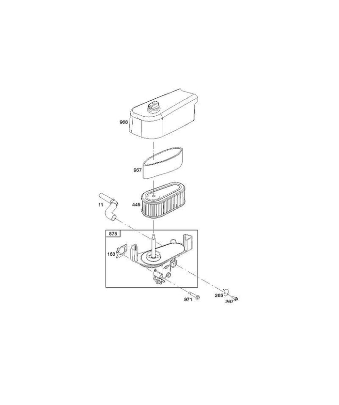 STIHL 0003-000-2214 795066 LUFTFILTEREINSATZ positie 445 technische tekening