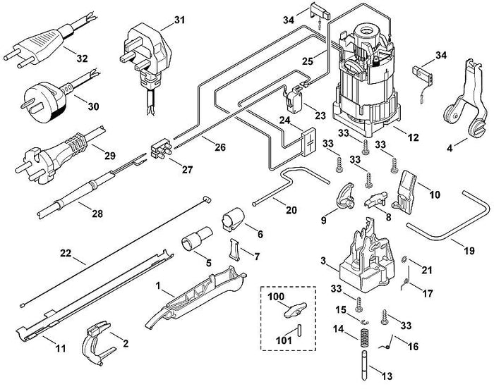 STIHL 6460-792-8805 Schalthebel positie 2 technische tekening